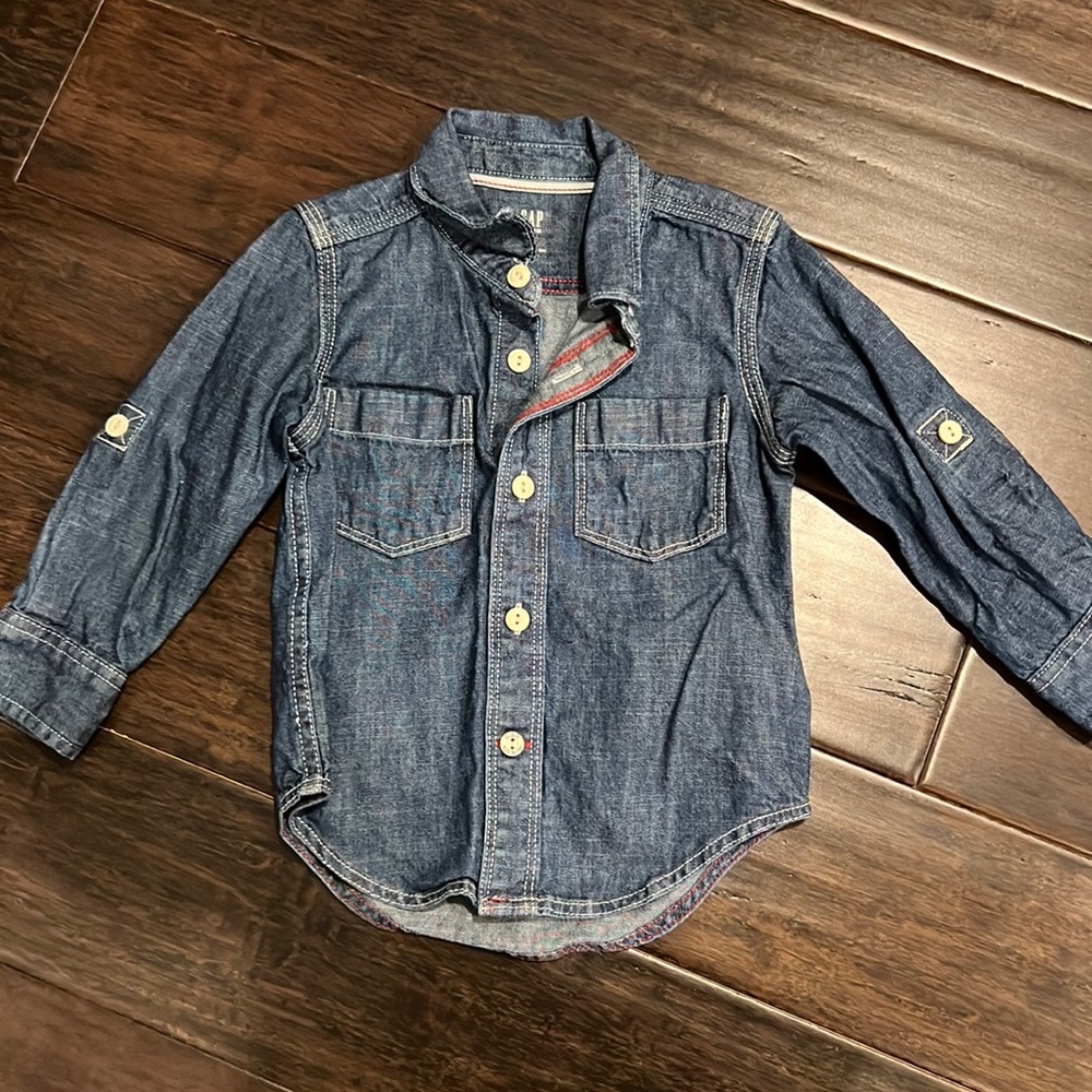 Gap 2t denim button up shirt